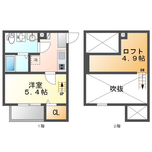 RILASSANTE 山王(1K/1階)の間取り写真