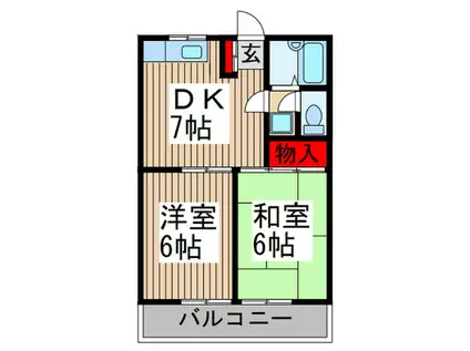 小堤ハイツ(2DK/3階)の間取り写真