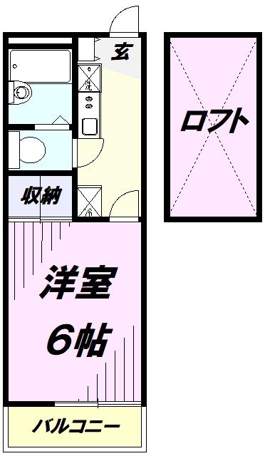 レオパレスメイフラワー(1K/1階)の間取り写真