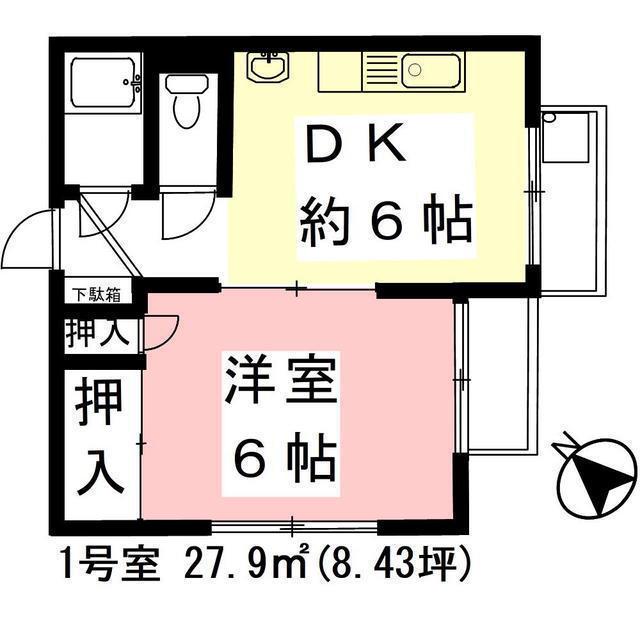 メゾンロワール(1DK/5階)の間取り写真