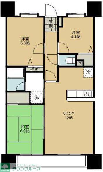 レクセルプラザ西川口(3LDK/6階)の間取り写真