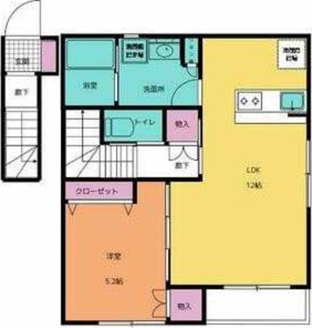 リアン スタイル(1LDK/2階)の間取り写真