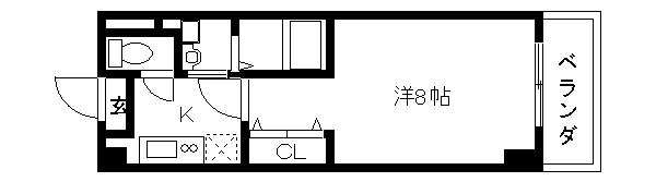 フォルテ宮町(1K/5階)の間取り写真