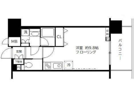 サンクレール荒川ブランガーデン(ワンルーム/6階)の間取り写真