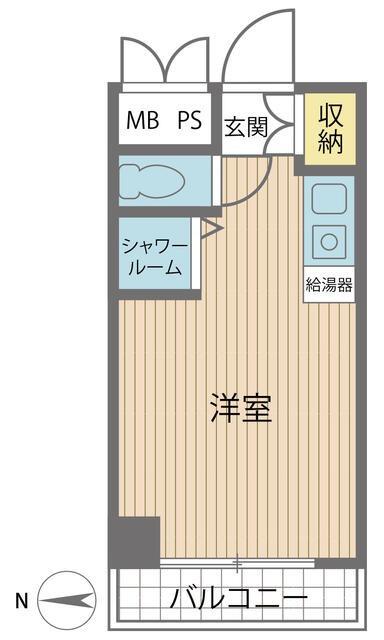 共立リライアンス八王子四谷I(ワンルーム/5階)の間取り写真
