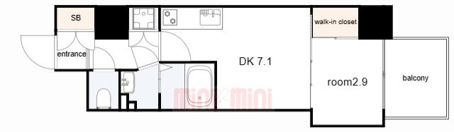 セレニテ神戸ミラク(1DK/9階)の間取り写真
