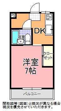 サンデンハイツ(1DK/2階)の間取り写真