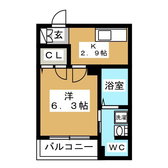ペンディーオソプラ鶴見中央 II(1K/1階)の間取り写真