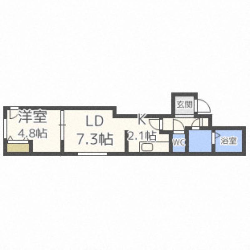 E-HORIZON美園II(1LDK/3階)の間取り写真