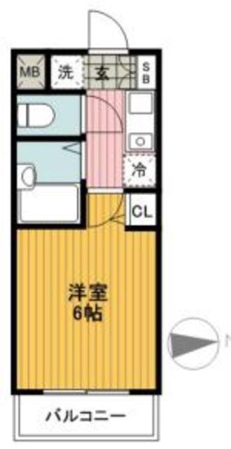 クレール樋口(1K/1階)の間取り写真