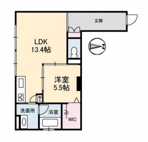 アランチアMK(1LDK/1階)の間取り写真