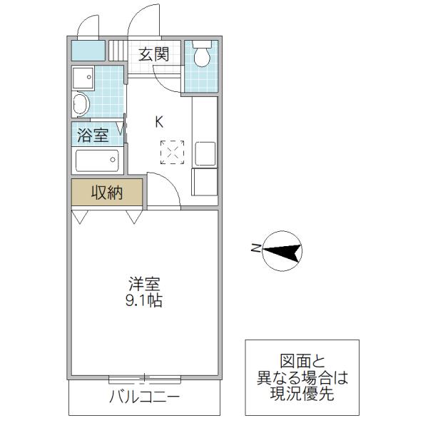 アリエッタ赤塚(1K/1階)の間取り写真