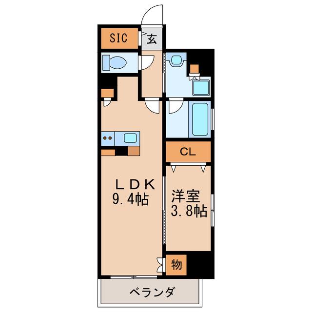 プレサンスロジェ丸の内PRIME CASA(1LDK/4階)の間取り写真