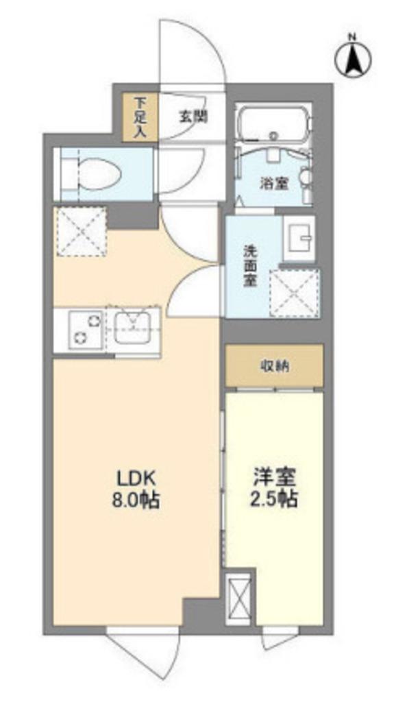 ウェルスクエア中野坂上II(1LDK/4階)の間取り写真