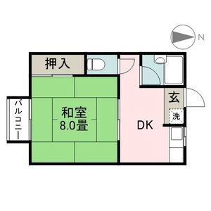 ペアレント寿(1DK/2階)の間取り写真
