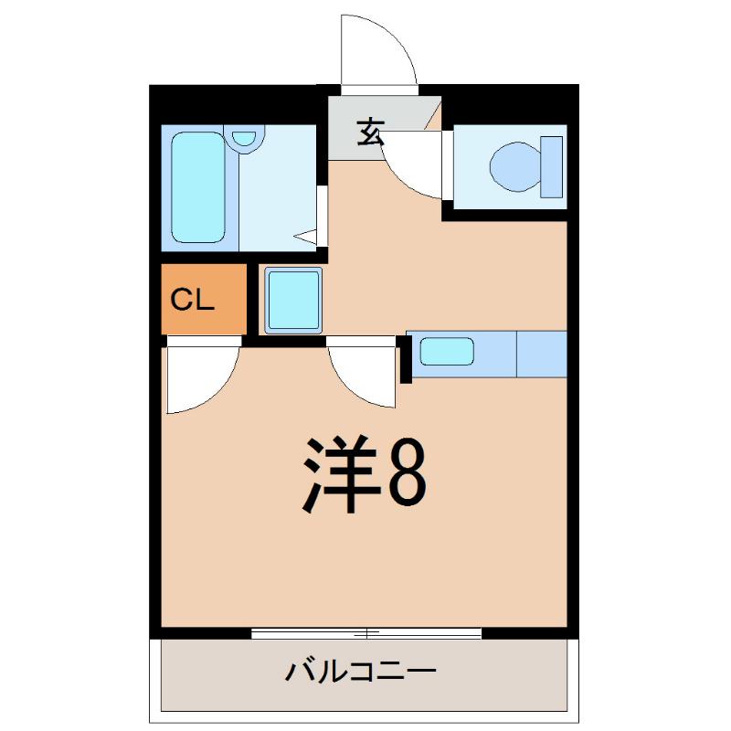 フローリッシュコート(1K/2階)の間取り写真