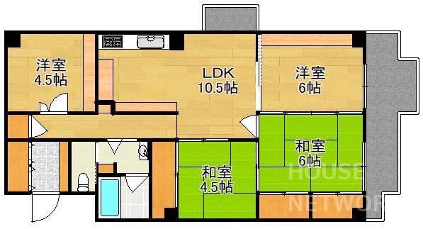 メガロコープ西陣(4LDK/7階)の間取り写真