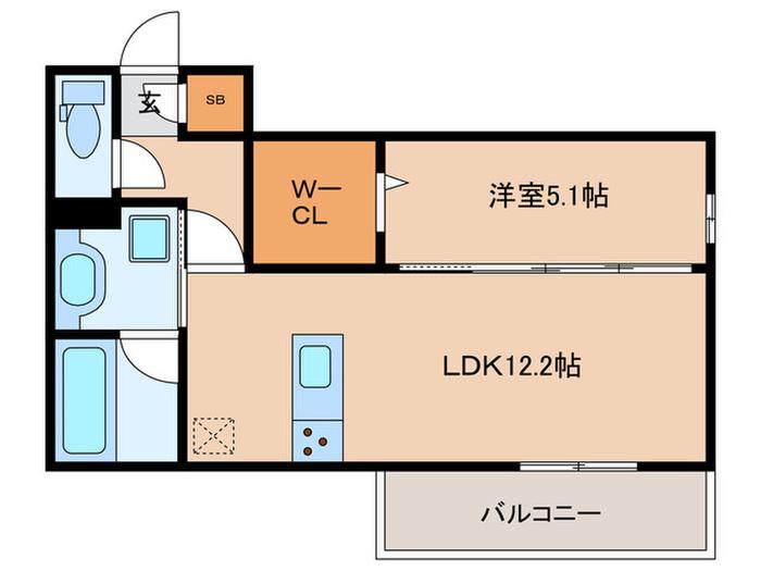 HABITAT YOSHINO(1LDK/2階)の間取り写真