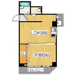 レナジア中川(1LDK/2階)の間取り写真