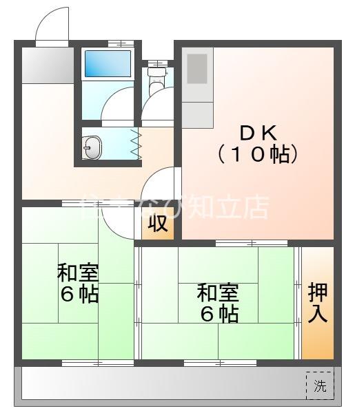メゾン金子(2DK/2階)の間取り写真