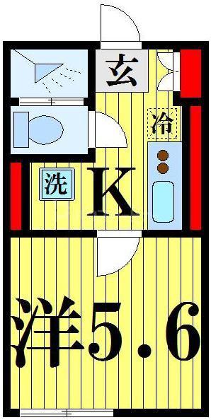 ノエル西新井(1K/1階)の間取り写真