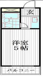 パールシティ中野(ワンルーム/1階)の間取り写真