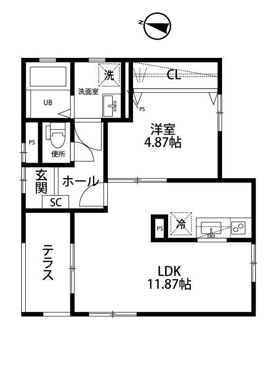 リーブルファイン八潮中央1号棟(1LDK/2階)の間取り写真