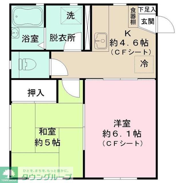 エクセルワタナベ(2K/3階)の間取り写真