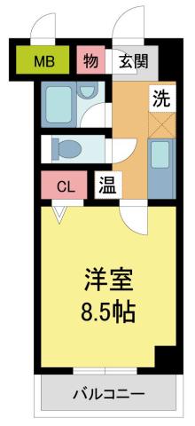 AVENUE(1K/2階)の間取り写真