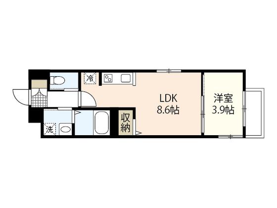 月光江波東参番館(1LDK/2階)の間取り写真