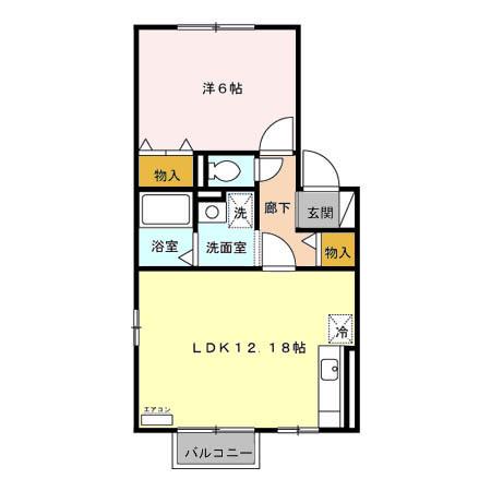 クラレンスホワイト I・II(1LDK/2階)の間取り写真