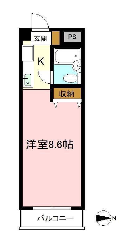 モラーダ1(1K/5階)の間取り写真