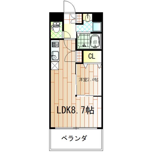 オリエンテム宿院南(1LDK/2階)の間取り写真
