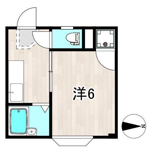 ハイツR&Y大みかA(1K/1階)の間取り写真
