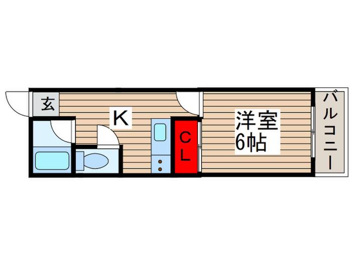 JR常磐線 我孫子駅 徒歩6分 2階建 築44年(1K/2階)の間取り写真
