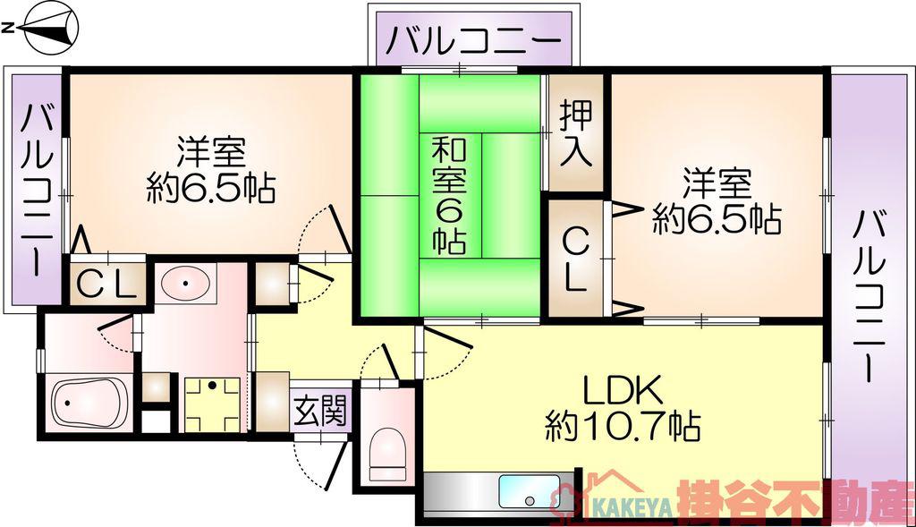 マンション・グランド・モナーク(3LDK/3階)の間取り写真