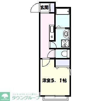 アパートメント枡形NO.1(1K/1階)の間取り写真