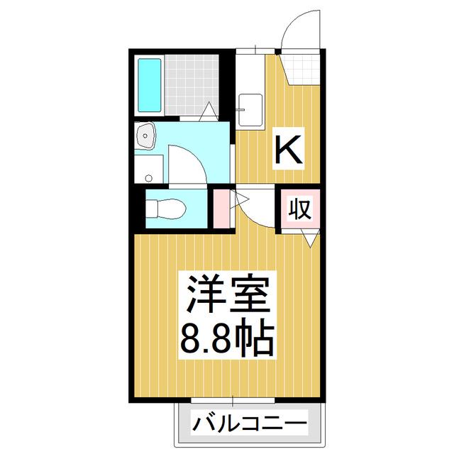 ベルソーナ99(1K/2階)の間取り写真