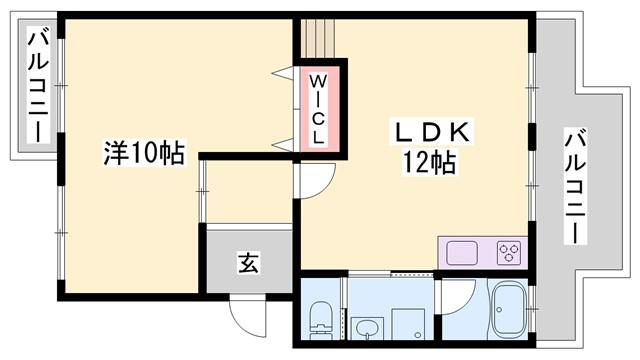 アイマンション(1LDK/2階)の間取り写真