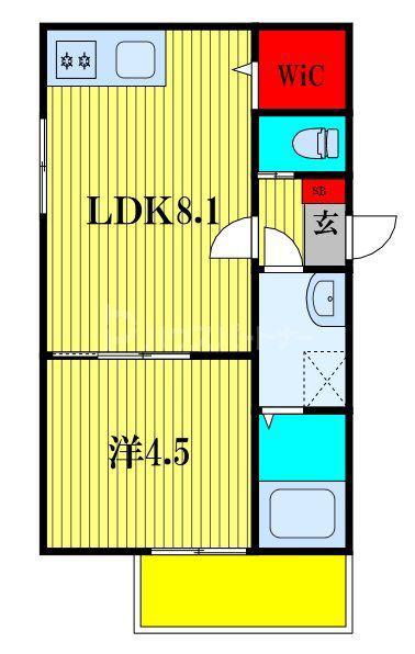 S-COURT千葉寺(1LDK/1階)の間取り写真