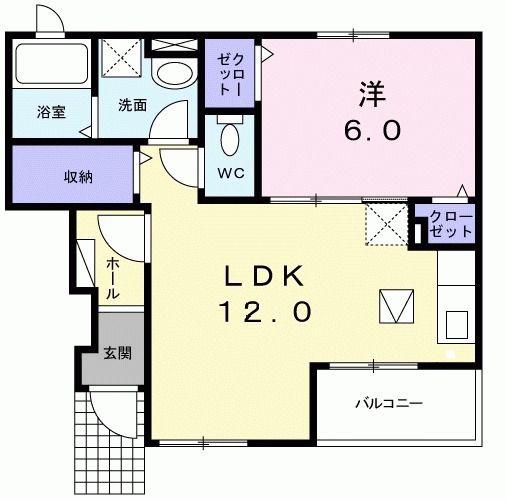 エトワール(1LDK/1階)の間取り写真