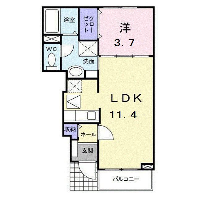 JR山陽本線 東福山駅 バス乗車時間:15分 最寄りバス停で下車 徒歩6分 2階建 築17年(1LDK/1階)の間取り写真