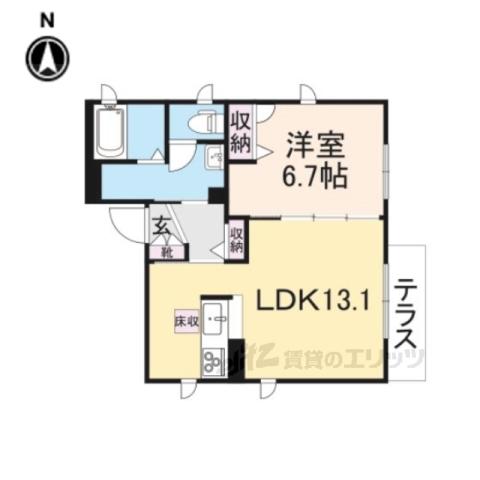 シャーメゾンソレイユ(1LDK/1階)の間取り写真