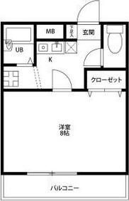 プレジールリモージュ(1K/2階)の間取り写真
