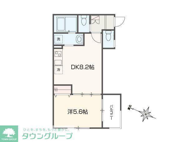 MELLAS大和(1LDK/1階)の間取り写真