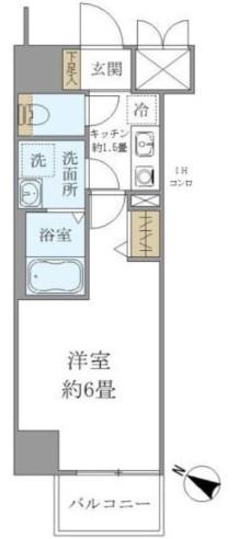 シエル白山A館(1K/8階)の間取り写真