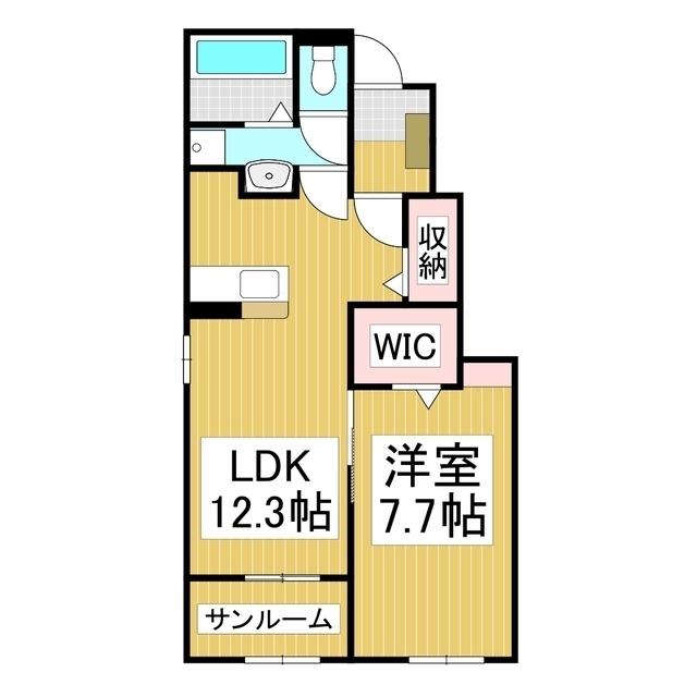 カーサ ラルゴ(1LDK/1階)の間取り写真