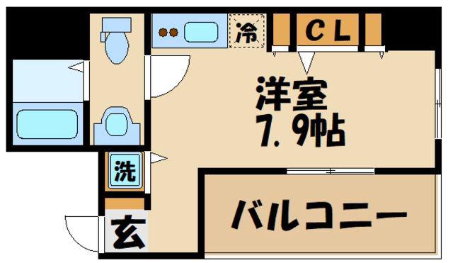 ドルチェ東京府中・弐番館(ワンルーム/7階)の間取り写真