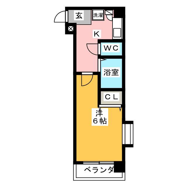 コンフォートマンション仲町第2(1K/5階)の間取り写真