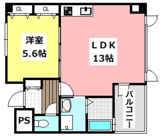 セブンハイツ(1LDK/3階)の間取り写真